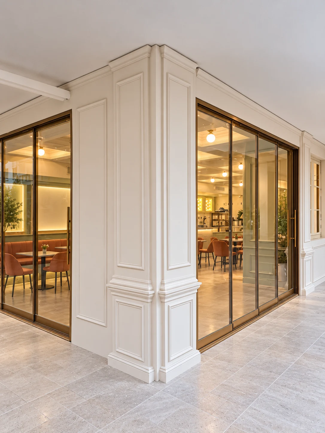 Sixth Sense Cafe — crafted wall panelling, architectural detailing and warm interiors